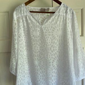 Chico's White Burnout Tunic